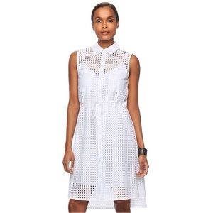 REED Women’s Novelty Shirt Dress White Eyelet Limited Edition Size-M NWT